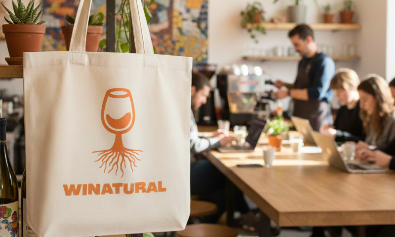 Natural wine branding visual mockups